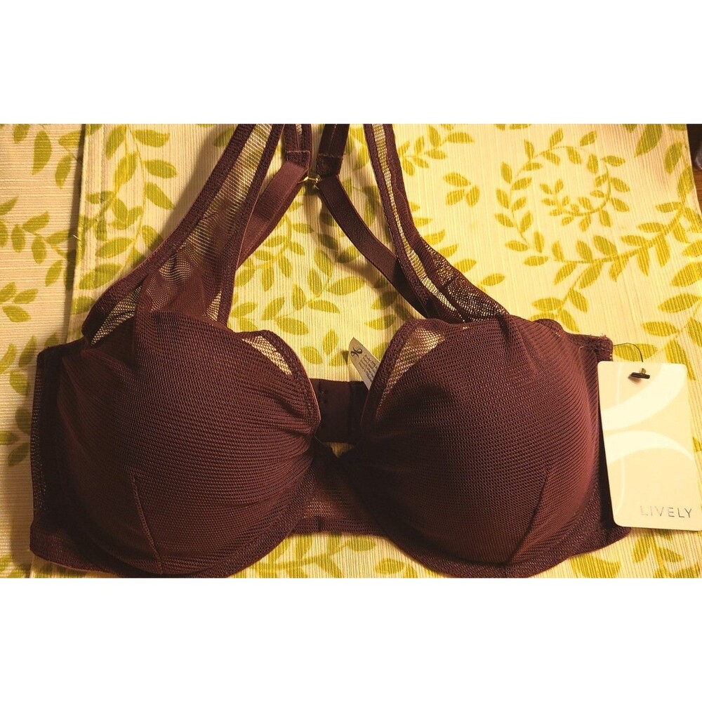 Lively Mesh Bra 42180 Convertible Straps, Elastic Band, Mesh Overlay, Padded 32D